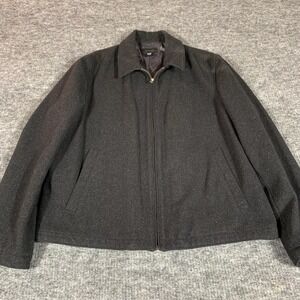 Express Jacket Mens Extra Large XL Gray Full Zip Bomber Wool Blend Utility Heavy